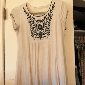 Anthropologie floral cream dress in size Medium!